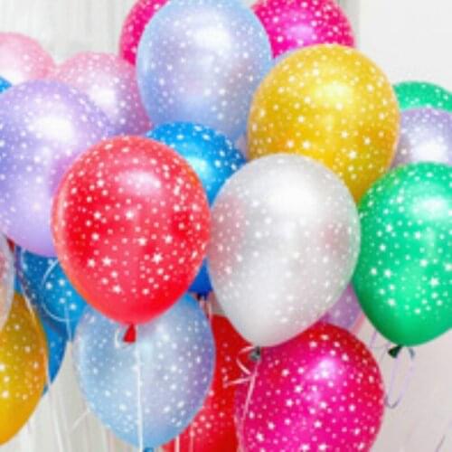50pcs Gold Silver Green Blue Pink Red Five Star Printed Pearl Latex Helium Balloon Party Wedding Birthday Decoration Ballons