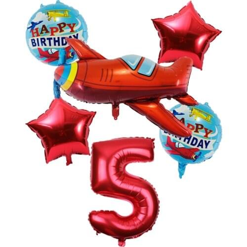 6pcs/Lot Retro Foil Aircraft Balloons F22 Warplane Balloon Airplane Childrens Boy Plane Globos Birthday Party Decorations Kids