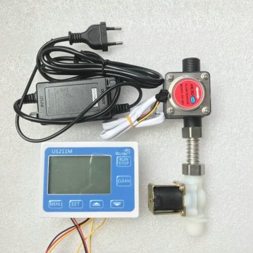 US211M-Y Oil Dosage Machine Quantitative Controller Water Flow Meter Sensor Reader with OF201 1-10L/min 24V Displayer