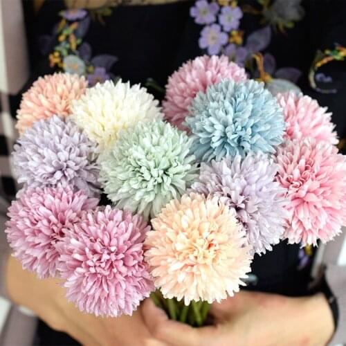 29cm Bunch Artificial Flower Bouquet Silk Dandelion Flower Ball Fake Flowers DIY Home Wedding Decoration Valentines Day Gifts