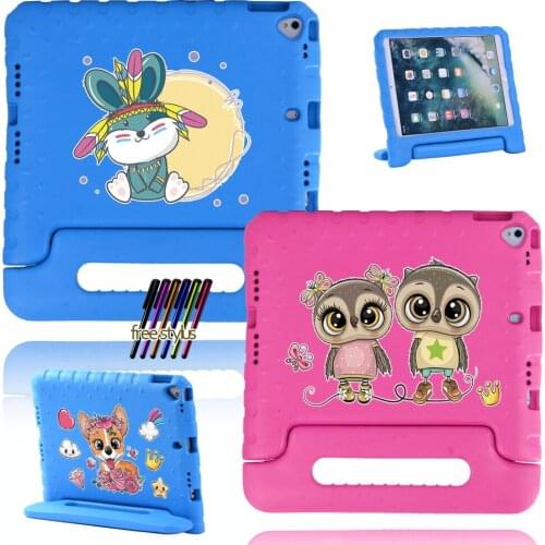 Tablet Case for Apple IPad 7/10.2 Inch / IPad 8 /10.2 Inch Fall-proof and Dust-proof Cute Animal Protective Cover + Free Stylus