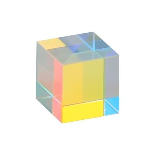 Dichroic Prism Six-Sided Bright Light X-Cube Stained Glass Prisms Photographic 18m Beam Splitting Prism for Photo