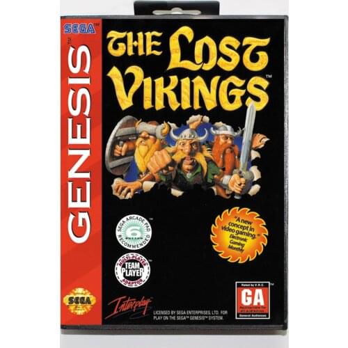 Lost Vikings 16bit MD Game Card For Sega Mega Drive/ Genesis with Retail Box