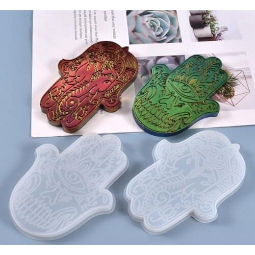 Crystal Epoxy Resin Mold Cool Hand of Fatima Ornaments Casting Silicone Mould DIY Crafts Decorations Jewelry Making Tools T84A
