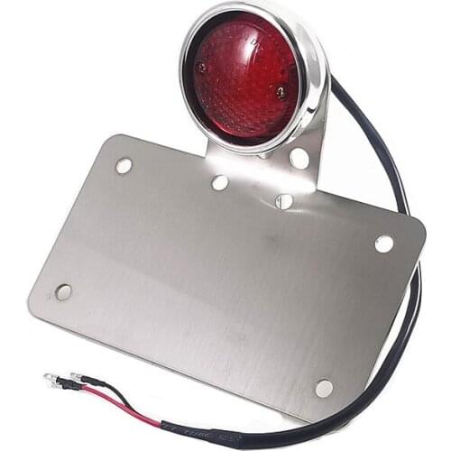 Custom 12V Rear TailLight Brake Stop Light Lamp License Plate Bracket Mount For Harley Cruiser Chopper Cafe Racer Bobber