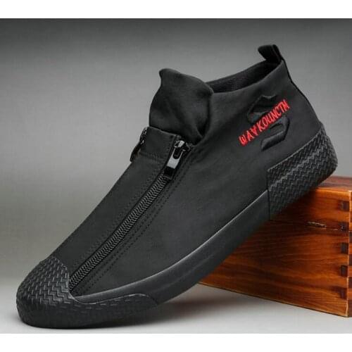 Men Shoes canvas Fashion zipper Rubber Male flats Zapatillas Hombre Men Casual Sneaker shoes 2021 mn
