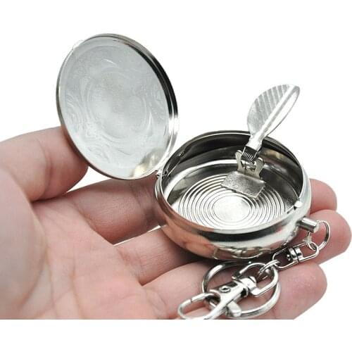 Stainless Steel round Pocket Ashtray metal Ash Tray Pocket Ashtrays With Lids Portable Ashtray