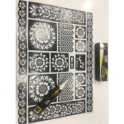 KureyşiSiyah Indian henna Set хна для мехенди henna bride veil welon