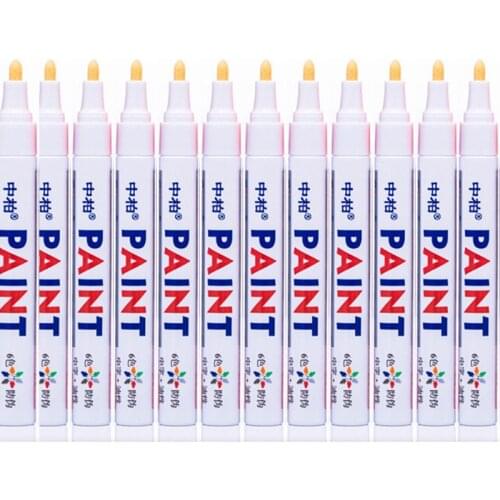12 Pcs White Permanent Marker Pens for Motor Cylce Car Truck Tire Tyre Metal Rubber Paint