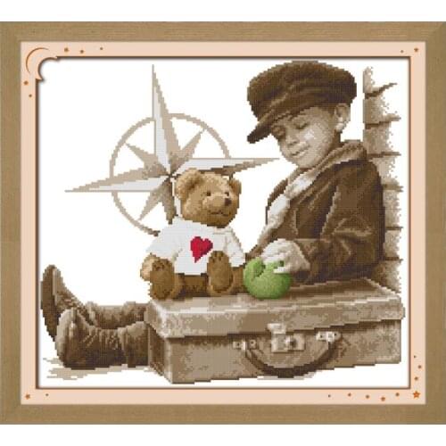 Childhood cross stitch kit aida 14ct 11ct count print canvas cross stitches stitching kits needlework embroidery DIY handmade