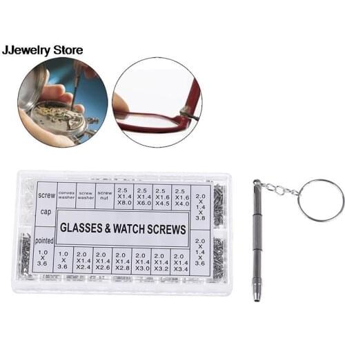 New 1000pcs/set Micro Glasses Sunglass Watch Spectacles Screws Nuts Screwdriver Repair Kits Tool Box Universal