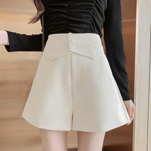 Women 2021 Summer High Waist All-Match Shorts Female Casual Wide Leg Loose Shorts Ladies Casual Elegant Chic Shorts Feminino R49