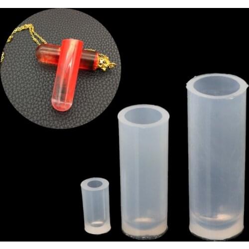 3Pcs Silicone Mold DIY Resin Jewelry Pendant Necklace Cylinder Pendant Mould