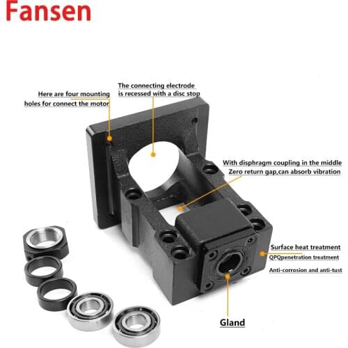 Steel JX12-57/60-VC Stepping servo motor seat screw support bearing fixed integrated bracket mounting SFU1605/1610/1604