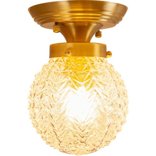 American style glass ball real brass ceiling lamps Post modern foyer bedroom restaurant luxury deco LED e27 LED Lighting fixture