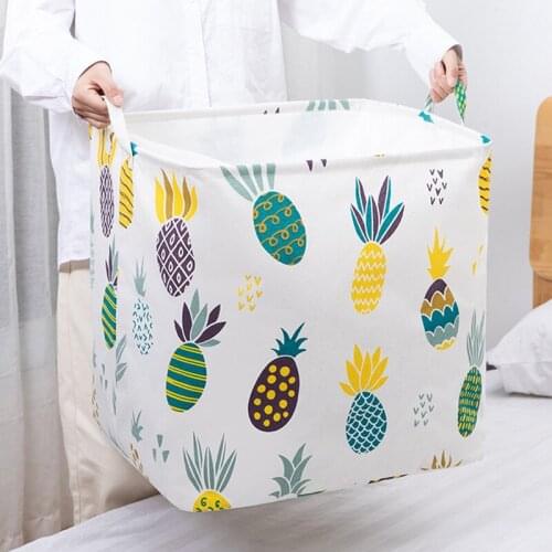 Super capacity Round Folding Laundry Basket Large Cotton and linen Collapsible Clothes Toy Basket home Organizer with rope