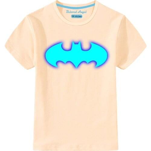 Luminous Children T-shirt Boys Girls Cotton Short Sleeve Tops Tees Baby Clothes T-shirt Kids Summer Clothing 3-15 Years