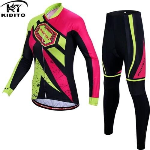 Kiditokt Cycling Clothes New Female Autumn Long-sleeved Suit Sunscreen Spring And Autumn Youth Beautiful Slim Breathable