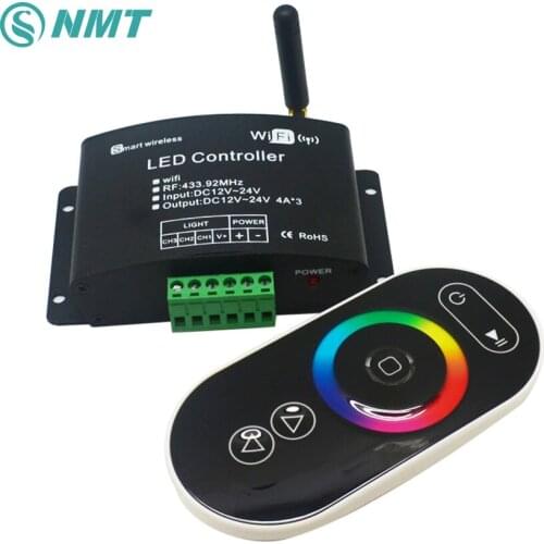 1pcs DC12v 24V 12A wifi 2.4Ghz 433.92Mhz rgb /color temperature /dimmer touch panel led remote controller control by Android/IOS