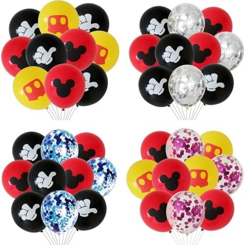 10pcs Minnie mickey mouse latex balloons 1st birthday party decorations kids ballon globos baby shower confetti latex ballon toy