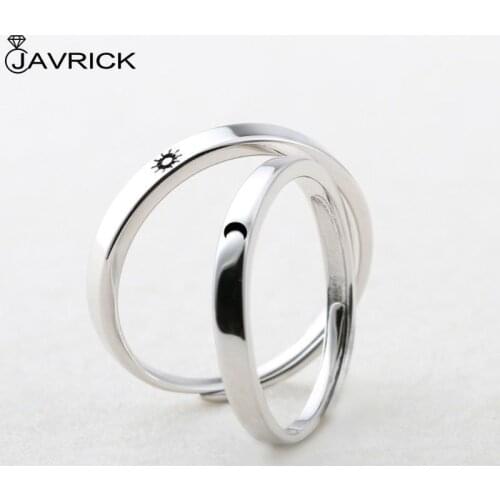 2 Pcs Sun and Moon Lover Couple Rings Set Promise Wedding Bands for Him and Her Jewerly Gift