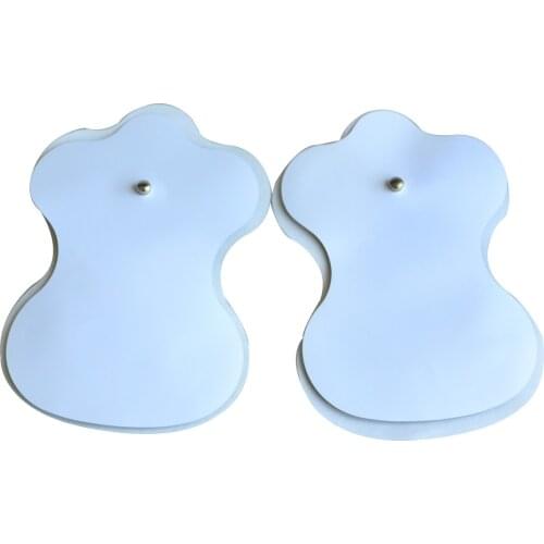 20Pcs/Lot White Electrode Tens Pads Replacement Silicone Gel Patch For Tens Digital Therapy Massager Size 4.5*7.3cm Health Care
