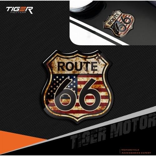 3D Motorcycle Decals US The Historic Route 66 Stickers Fit for Harley Indian Motorbike