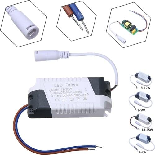 3W-25W AC85-265V Plastic Shell Constant Current 300mA LED Driver Power Supply Lighting Transformers For DIY Lamp LED Lights
