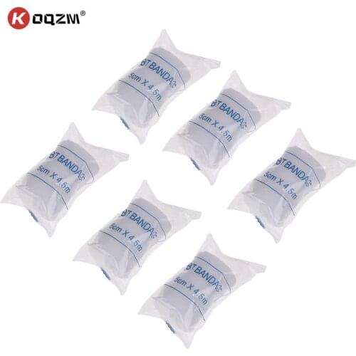 6 rolls/lot 5cmx4.5m PBT Elastic Bandage First Aid Kit Gauze roll Wound Dressing Medical Nursing Emergency Care Bandage