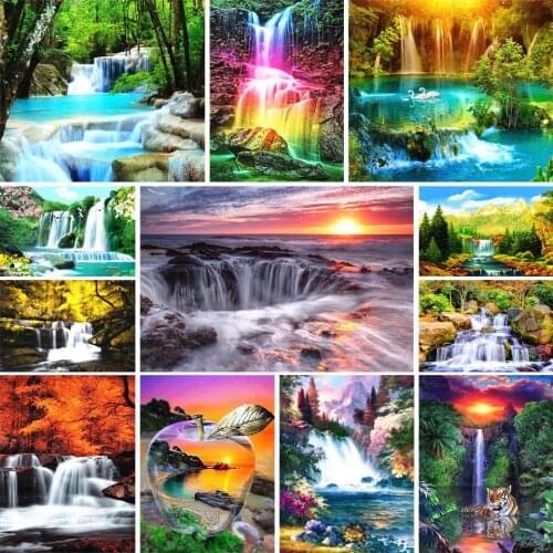 5D DIY diamond painting landscape full square/round diamond embroidery cross stitch kit mosaic rhinestone picture decoration