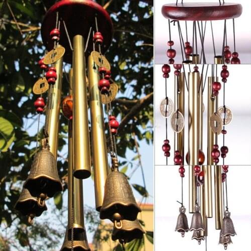 Antique Amazing Deep Relaxing 4 Tubes Chapel Bells Wind Chimes Yard Home Decor