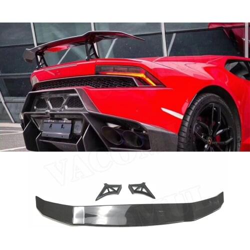 Dry Carbon Fiber Rear Trunk Spoiler Wings Case for Lamborghini Huracan LP610 LP580 2014-2018 GT style car styling