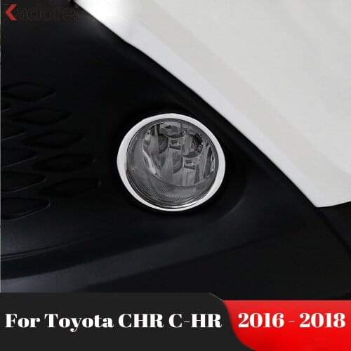 For Toyota CHR C-HR 2016 2017 2018 ABS Chrome Front Fog Lamps Cover Trim Fog Lights Protector Moulding Sticker Car Accessories