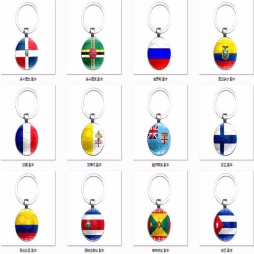 2018 Football Word Cup Keychain Flag Football Time Steel Keychain Pendant Source