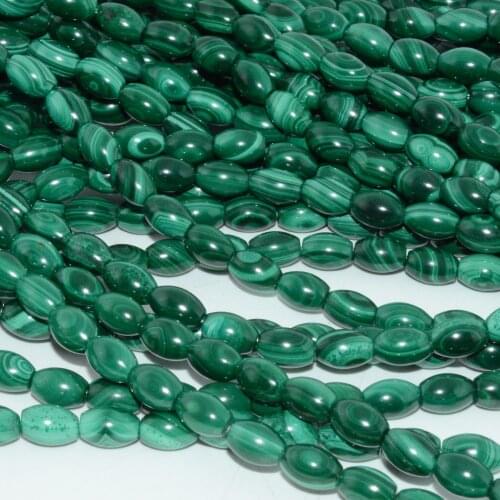 Natural Malachite Loose Rice Beads 5x8mm / 6x9mm