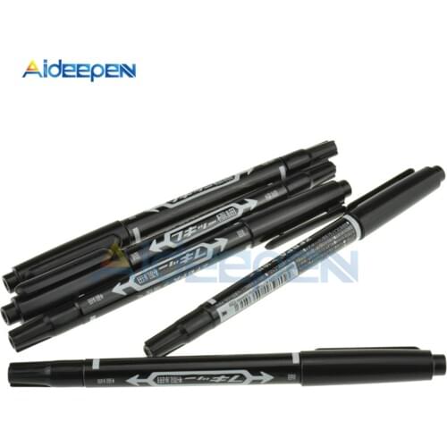 5Pcs Black CCL Anti-etching PCB Circuit Board Ink Marker Double Pen For DIY PCB Repair CCL Printed Circuit Diagram