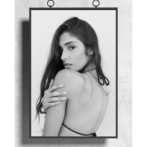 R0325 Black and White backless Sexy Beautiful Girl Model Wall Sticker Silk Poster Art Home Decoration
