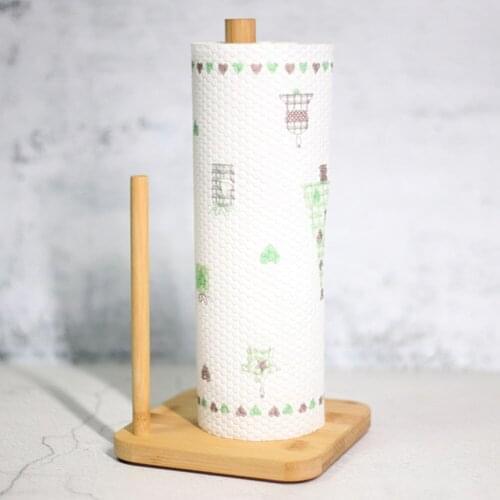 Kitchen Wooden Roll Paper Towel Holder Bathroom Tissue Toilet Paper Stand Napkins Rack Home Table Tool Accessories