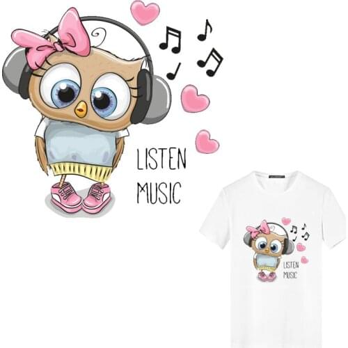 Iron on owl patches cute Animals clothing applications decor heat-sensitive patch transfer stickers DIY T-shirt kids Children E