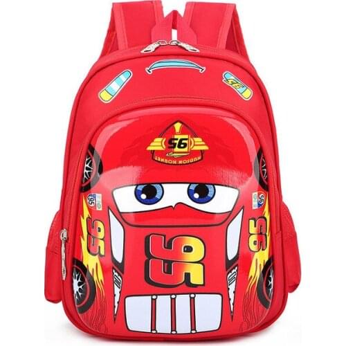Disney Hot new cartoon 95 car hard box childrens school bag paint boys girls backpack Travel storage bag snack pack
