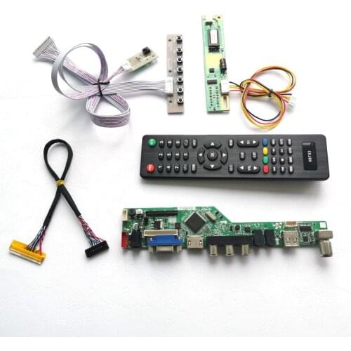 For LTN154X3-L01/L03 keyboard+Remote+Inverter T.V56 drive card board LCD panel monitor VGA USB AV LVDS 1CCFL 30Pin DIY kit