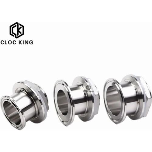 DN32 DN40 Double Ferrule 1.5" 2" Tri Clamp x 1-1/4" 1-1/2" BSP Male Sanitary Adapter SS304 Stainless Steel Pipe Fitting Homebrew