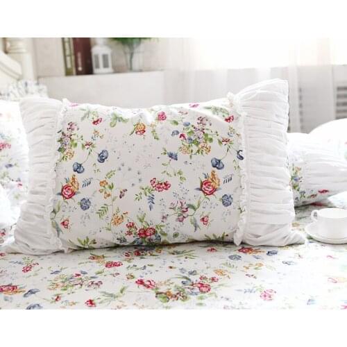 Europe Luxury cake layers cotton pillowcase flower ruffle wrinkle elegant pillow cases pillow cover bownot design sweet princess