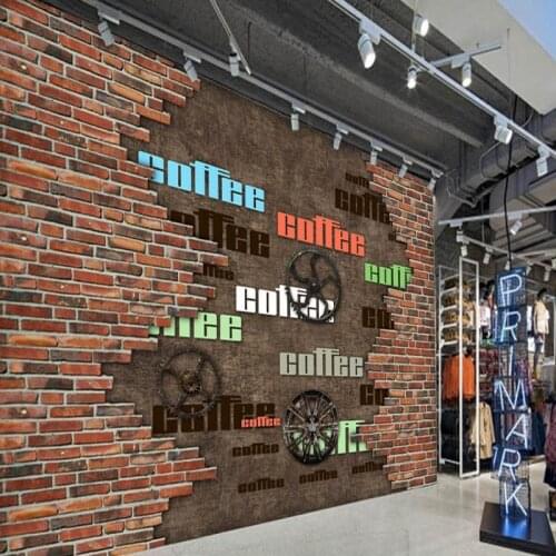 Photo wallpaper retro nostalgic fresco custom restaurant bathroom wallpaper coffee shop cafe background wall mural