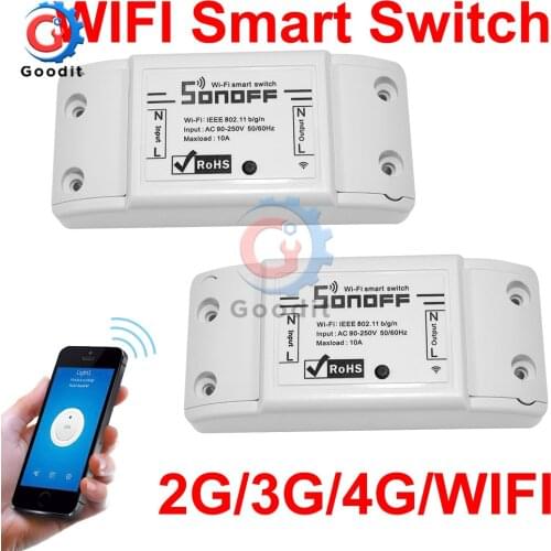 Sonoff Universal Wireless Wifi Smart Switch Light Remote Control Automation Module DIY Timer Smart Home 10A 220V AC 90-250V