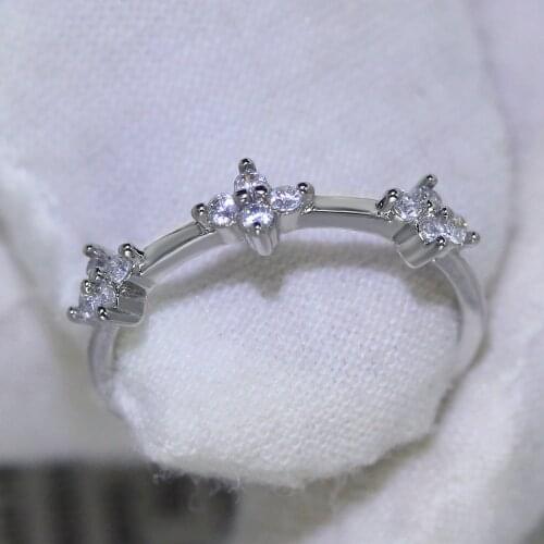 Rings for Women Couple Wedding Rings Geometry Claw Cubic Zirconia Rings Gift for Girlfriend Fashion Simplicity Glamour Jewelry