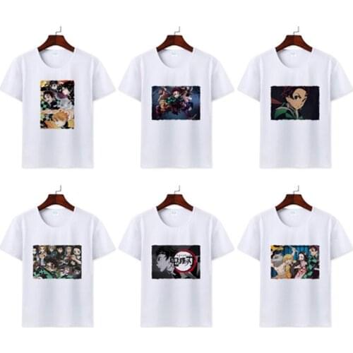 2020Anime Demon Slayer Kimetsu No Yaiba Cosplay Costumes Off White T-shirt Kamado Tanjirou Cosplay T shirt Kamado Nezuko Shirts