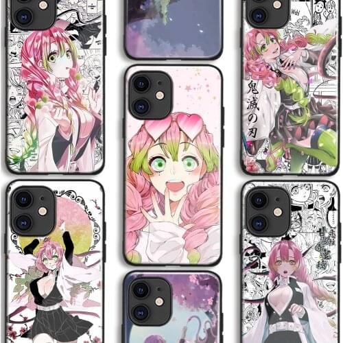 Mitsuri Kanroji Kimetsu no Yaiba phone case glass shell for iPhone SE 6s 7 8 x xr xs 11 pro max Samsung S note 10 20 ultra Plus