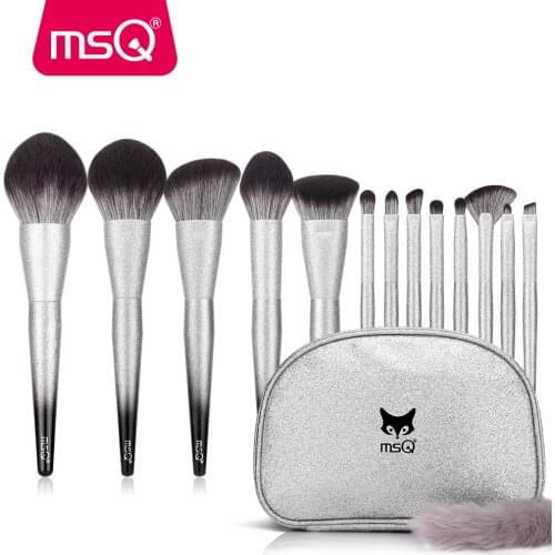 MSQ 13PCS Makeup Brushes Set Powder Foundation Blush Eyeshadow Make Up Brush Sets Bling Gradient Wood Handle Beauty Tools