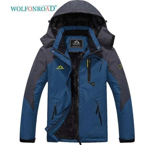 WOLFONROAD Mens Winter Coats Warm Fleece Parka Waterproof Ski Snowboarding Jacket with Multi-Pockets Thermal Overcoats Men